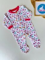 Pink with Flowers - Sleepsuit