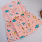 A Dino - Front Button Muslin  Frock