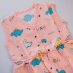 A Dino - Front Button Muslin  Frock - Image 2