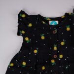 Black Muslin Baby Frock with Wooden Buttons – Soft & Stylish - Image 3