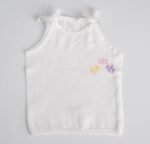 White Muslin Knot Jabla with Butterfly Embroidery – 100% Cotton for Newborns
