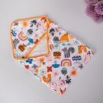 Newborn Receiving Blanket- Rainbow Woodland