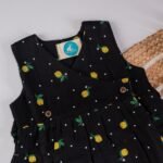 Kimono Frock - Black Color with Yellow Lemon - Image 3