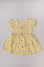 Polka Dots - Muslin Front Button Frock