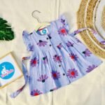 Purple Floral - Muslin Front Button Frock