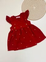 Kimono Frock - Red with White multi heart