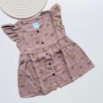 Floral Printed Muslin Frock for Girls – Soft, Breathable & Stylish