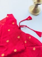 Red Silk Baby Frock with Gold Polka | Side Knot Ethnic Wear - Image 2