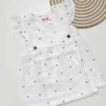 Kimono Frock - White with Multi Red heart