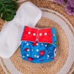 The Tiny Tots Organic Reusable Cloth Diapers - Red Star